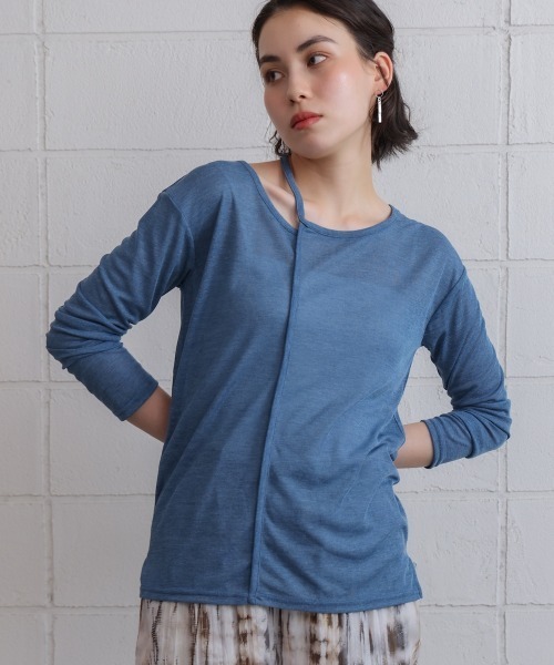 Bou Jeloud(ブージュルード)の「スラブシアーデザインプルオーバー(Tシャツ/カットソー・レディース・ブラウン/ブラック/ブルー/ライトグレー・38)」の4枚目の写真