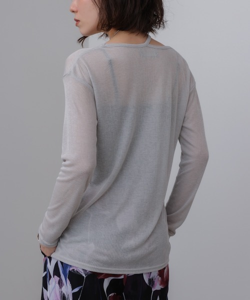 Bou Jeloud(ブージュルード)の「スラブシアーデザインプルオーバー(Tシャツ/カットソー・レディース・ブラウン/ブラック/ブルー/ライトグレー・38)」の2枚目の写真