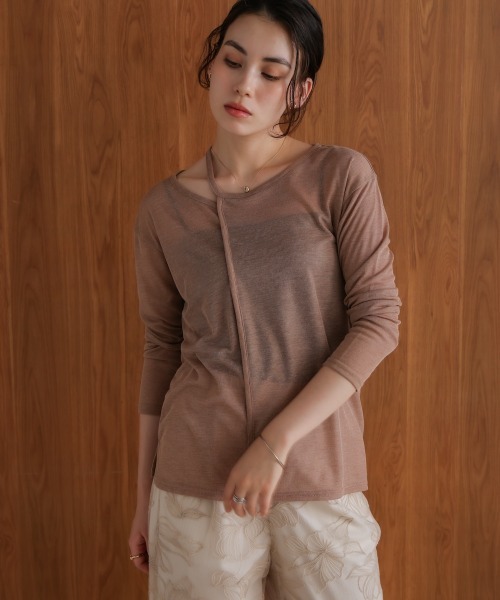 Bou Jeloud(ブージュルード)の「スラブシアーデザインプルオーバー(Tシャツ/カットソー・レディース・ブラウン/ブラック/ブルー/ライトグレー・38)」の13枚目の写真