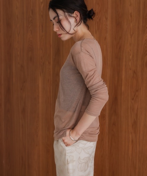 Bou Jeloud(ブージュルード)の「スラブシアーデザインプルオーバー(Tシャツ/カットソー・レディース・ブラウン/ブラック/ブルー/ライトグレー・38)」の16枚目の写真