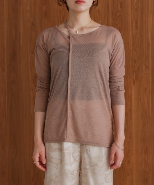 Bou Jeloud(ブージュルード)の「スラブシアーデザインプルオーバー(Tシャツ/カットソー・レディース・ブラウン/ブラック/ブルー/ライトグレー・38)」の19枚目の写真