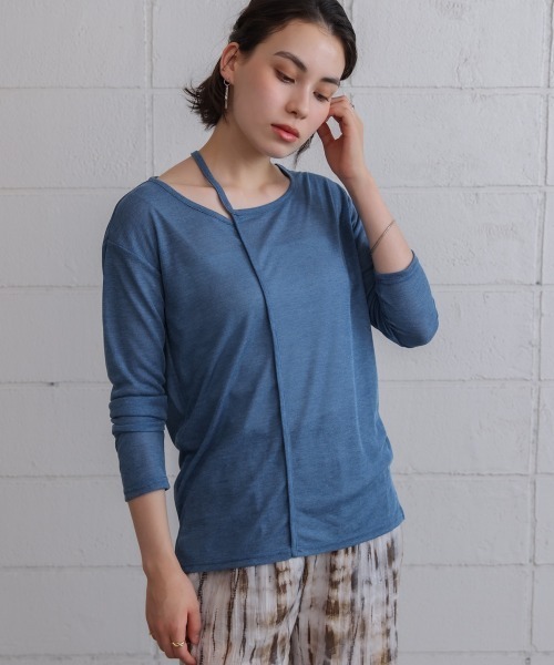 Bou Jeloud(ブージュルード)の「スラブシアーデザインプルオーバー(Tシャツ/カットソー・レディース・ブラウン/ブラック/ブルー/ライトグレー・38)」の21枚目の写真