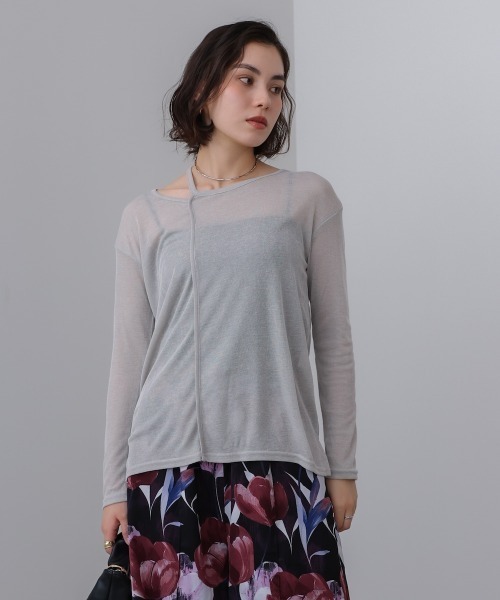 Bou Jeloud(ブージュルード)の「スラブシアーデザインプルオーバー(Tシャツ/カットソー・レディース・ブラウン/ブラック/ブルー/ライトグレー・38)」の5枚目の写真