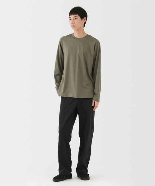 無印良品（ムジルシリョウヒン）の「紳士　天竺編みクルーネック長袖Ｔシャツ（Tシャツ/カットソー・メンズ・ブラック/スモークピンク/スモーキーグリーン系/ホワイト/ダークネイビー/ブルー系・S/M/L/XL）」の16枚目の写真