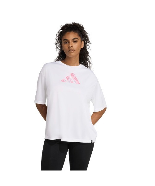 adidas(アディダス)の「アディダス adidas ソフト サイド グラフィックTシャツ(Tシャツ/カットソー・レディース・ライラック/ホワイト/ダークブルー・M/L)」の5枚目の写真