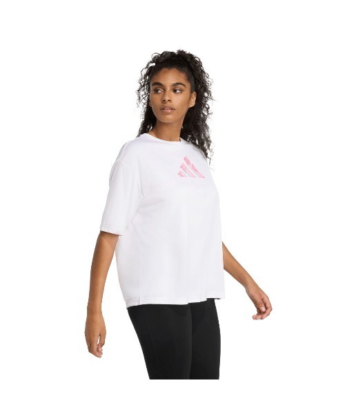 adidas(アディダス)の「アディダス adidas ソフト サイド グラフィックTシャツ(Tシャツ/カットソー・レディース・ライラック/ホワイト/ダークブルー・M/L)」の6枚目の写真