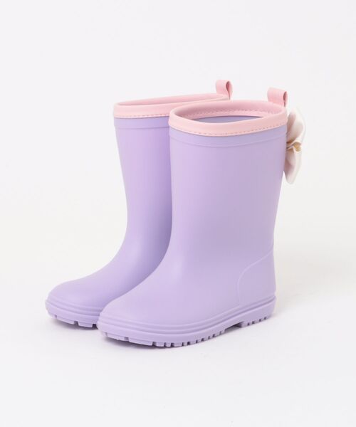 Catherine Cottage(キャサリンコテージ)の「バックリボンレインブーツ(レインシューズ・キッズ・ミント/ネイビー/ライラック・16/17/18/19/20/21/22/23)」の3枚目の写真