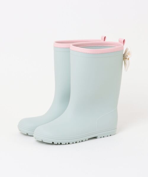 Catherine Cottage(キャサリンコテージ)の「バックリボンレインブーツ(レインシューズ・キッズ・ミント/ネイビー/ライラック・16/17/18/19/20/21/22/23)」の2枚目の写真