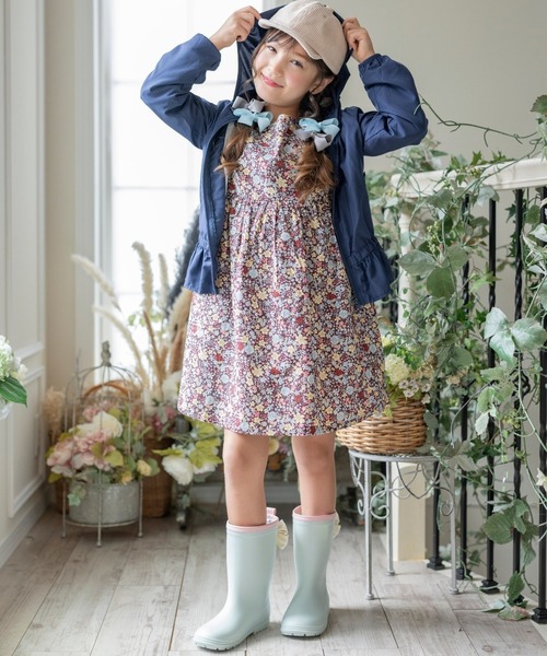 Catherine Cottage(キャサリンコテージ)の「バックリボンレインブーツ(レインシューズ・キッズ・ミント/ネイビー/ライラック・16/17/18/19/20/21/22/23)」の6枚目の写真