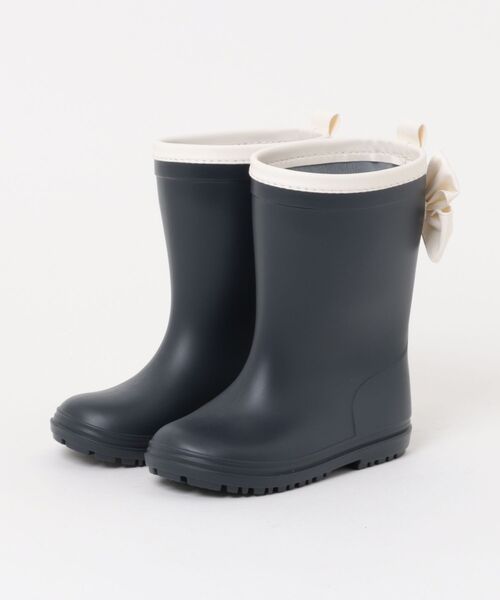 Catherine Cottage(キャサリンコテージ)の「バックリボンレインブーツ(レインシューズ・キッズ・ミント/ネイビー/ライラック・16/17/18/19/20/21/22/23)」の4枚目の写真
