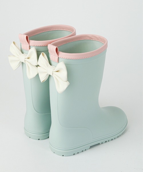Catherine Cottage(キャサリンコテージ)の「バックリボンレインブーツ(レインシューズ・キッズ・ミント/ネイビー/ライラック・16/17/18/19/20/21/22/23)」の8枚目の写真