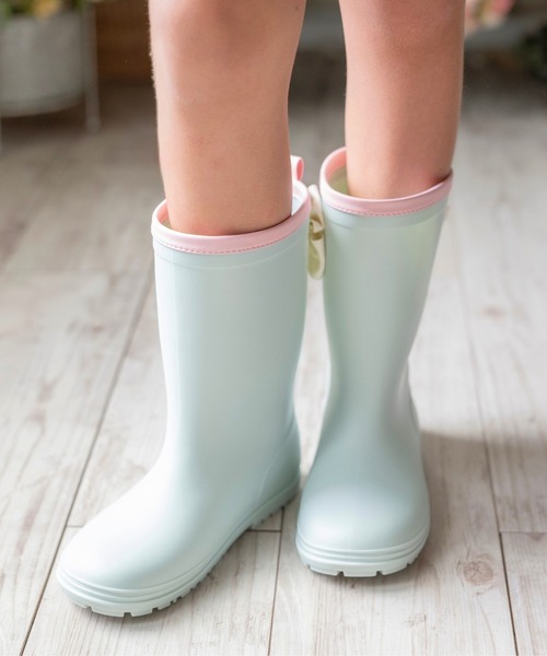 Catherine Cottage(キャサリンコテージ)の「バックリボンレインブーツ(レインシューズ・キッズ・ミント/ネイビー/ライラック・16/17/18/19/20/21/22/23)」の13枚目の写真