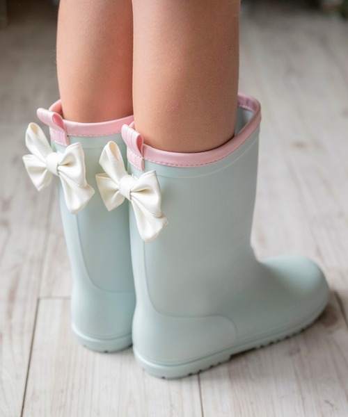 Catherine Cottage(キャサリンコテージ)の「バックリボンレインブーツ(レインシューズ・キッズ・ミント/ネイビー/ライラック・16/17/18/19/20/21/22/23)」の12枚目の写真