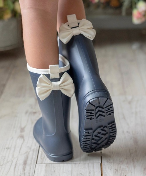 Catherine Cottage(キャサリンコテージ)の「バックリボンレインブーツ(レインシューズ・キッズ・ミント/ネイビー/ライラック・16/17/18/19/20/21/22/23)」の16枚目の写真