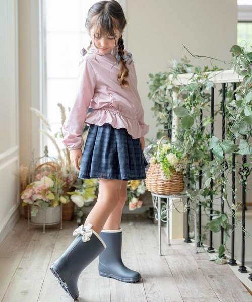 Catherine Cottage(キャサリンコテージ)の「バックリボンレインブーツ(レインシューズ・キッズ・ミント/ネイビー/ライラック・16/17/18/19/20/21/22/23)」の17枚目の写真