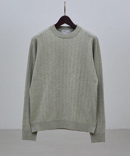 ABAHOUSE GRAY(アバハウスグレイ)の「【カシミヤタッチ】プルオーバー クルーネック ニット / ウォッシャブル(ニット/セーター・メンズ・セージグリーン/チャコールグレー/ブラック/ホワイト/ネイビー・46/48/50)」の4枚目の写真