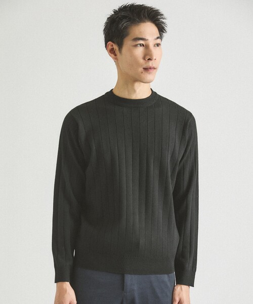 ABAHOUSE GRAY(アバハウスグレイ)の「【カシミヤタッチ】プルオーバー クルーネック ニット / ウォッシャブル(ニット/セーター・メンズ・セージグリーン/チャコールグレー/ブラック/ホワイト/ネイビー・46/48/50)」の7枚目の写真