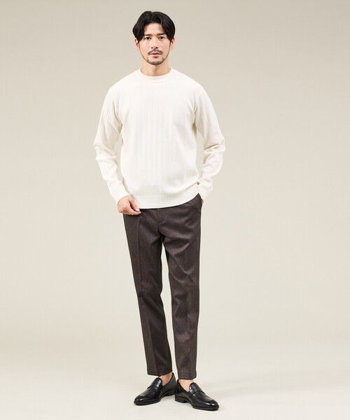 ABAHOUSE GRAY(アバハウスグレイ)の「【カシミヤタッチ】プルオーバー クルーネック ニット / ウォッシャブル(ニット/セーター・メンズ・セージグリーン/チャコールグレー/ブラック/ホワイト/ネイビー・46/48/50)」の15枚目の写真