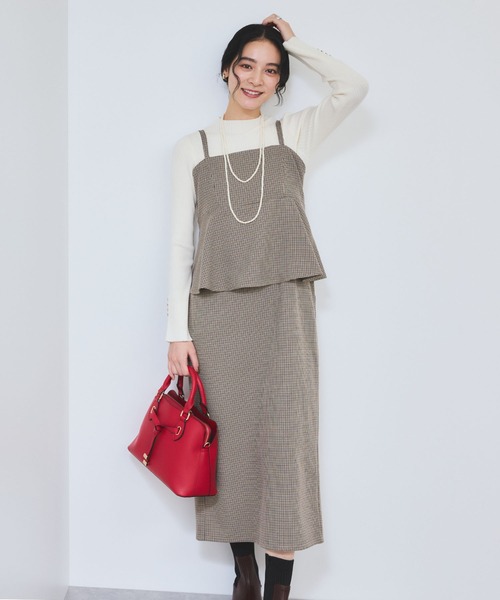 WEB限定】【美easy】ウーリッシュ ペプラム切替キャミワンピース