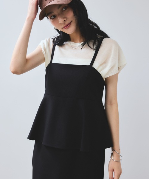 WEB限定】【美easy】ウーリッシュ ペプラム切替キャミワンピース