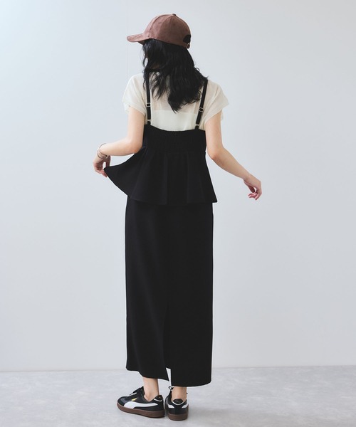 VIS（ビス）の「【WEB限定】【美easy】ウーリッシュ ペプラム切替キャミワンピース【洗える】（ワンピース・レディース・ブラック/ベージュ/ベージュ系その他2/グレー/ダークブラウン・FREE）」の16枚目の写真