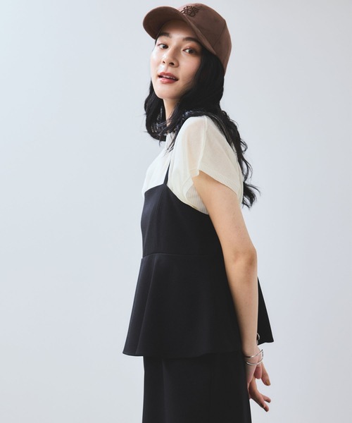 VIS（ビス）の「【WEB限定】【美easy】ウーリッシュ ペプラム切替キャミワンピース【洗える】（ワンピース・レディース・ブラック/ベージュ/ベージュ系その他2/グレー/ダークブラウン・FREE）」の17枚目の写真