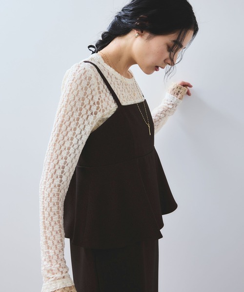 WEB限定】【美easy】ウーリッシュ ペプラム切替キャミワンピース