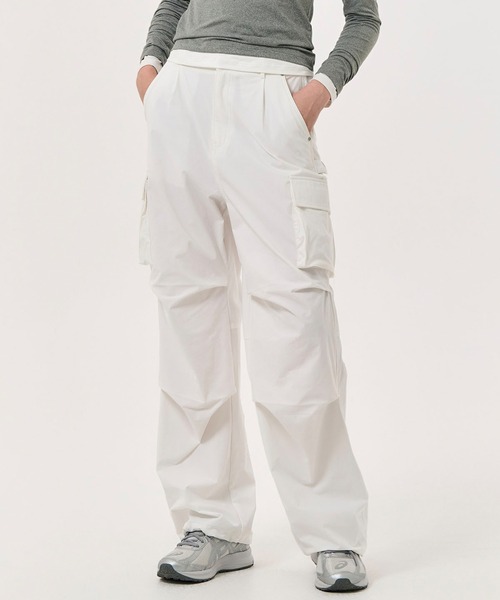 goa 白　カーゴパンツ GENERAL IDEA/ジェネラルアイディア nylon span cargo pants カーゴ