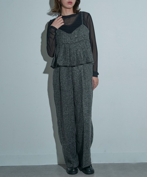【MAISON BREEZE reveur】ツイード プリーツビスチェオールインワン DTK