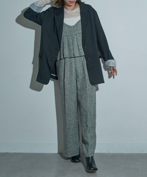 MAISON BREEZE reveur(メゾンブリーズレヴール)の「【MAISON BREEZE reveur】ツイード プリーツビスチェオールインワン DTK(つなぎ/オールインワン・レディース・ブラウン/グレー/ブラック・FREE)」の22枚目の写真
