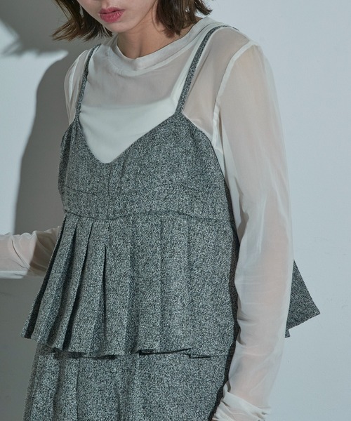 MAISON BREEZE reveur(メゾンブリーズレヴール)の「【MAISON BREEZE reveur】ツイード プリーツビスチェオールインワン DTK(つなぎ/オールインワン・レディース・ブラウン/グレー/ブラック・FREE)」の21枚目の写真