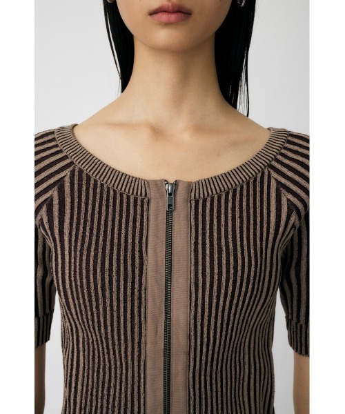 セール】【EC・一部店舗限定】ZIP UP RIB トップス（ニット