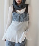 Ameri（アメリ）の「RIB MIX DENIM BUSTIER（その他トップス）」 - WEAR