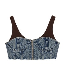 Ameri（アメリ）の「RIB MIX DENIM BUSTIER（その他トップス）」 - WEAR