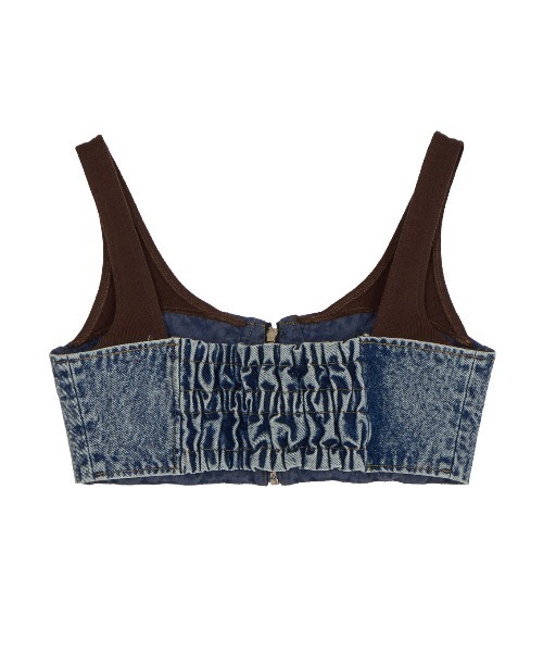 【新品】Ameri/RIB MIX DENIM BUSTIER/S RIB MIX DENIM BUSTIER（その他トップス）｜Ameri（アメリ）の