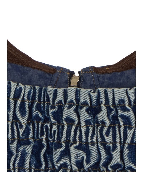 AMERI アメリ スウェットシャツ　デニム　ドッキング Ameri（アメリ）の「CROPPED DENIM JACKET（デニムジャケット