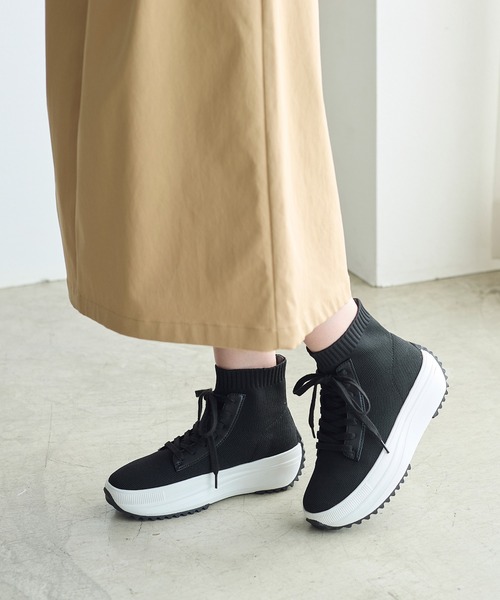 coca(ANDEX shoes product)(コカ)の「軽量 レースアップ ニットブーツ(ブーツ・レディース・ブラック・SMALL/MEDIUM/LARGE)」の7枚目の写真