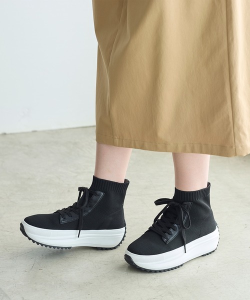 coca(ANDEX shoes product)(コカ)の「軽量 レースアップ ニットブーツ(ブーツ・レディース・ブラック・SMALL/MEDIUM/LARGE)」の8枚目の写真