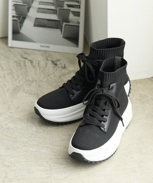 coca(ANDEX shoes product)(コカ)の「軽量 レースアップ ニットブーツ(ブーツ・レディース・ブラック・SMALL/MEDIUM/LARGE)」の15枚目の写真