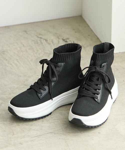 coca(ANDEX shoes product)(コカ)の「軽量 レースアップ ニットブーツ(ブーツ・レディース・ブラック・SMALL/MEDIUM/LARGE)」の17枚目の写真