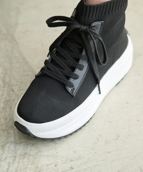 coca(ANDEX shoes product)(コカ)の「軽量 レースアップ ニットブーツ(ブーツ・レディース・ブラック・SMALL/MEDIUM/LARGE)」の14枚目の写真