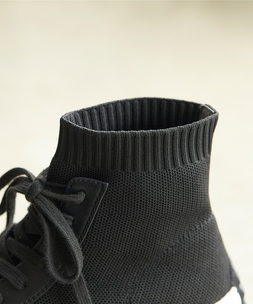 coca(ANDEX shoes product)(コカ)の「軽量 レースアップ ニットブーツ(ブーツ・レディース・ブラック・SMALL/MEDIUM/LARGE)」の18枚目の写真