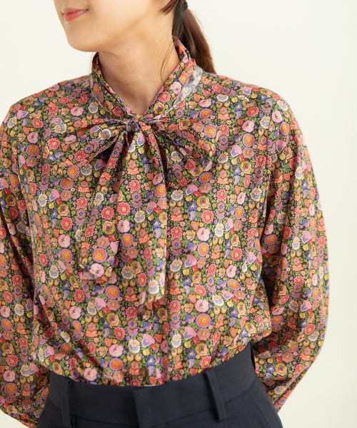 Dot&Stripes CHILD WOMAN(ドットアンドストライプス チャイルドウーマン)の「リバティ/LIBERTY ベゴニアボウタイブラウス(シャツ/ブラウス・レディース・ピンク/グリーン・FREE)」の13枚目の写真
