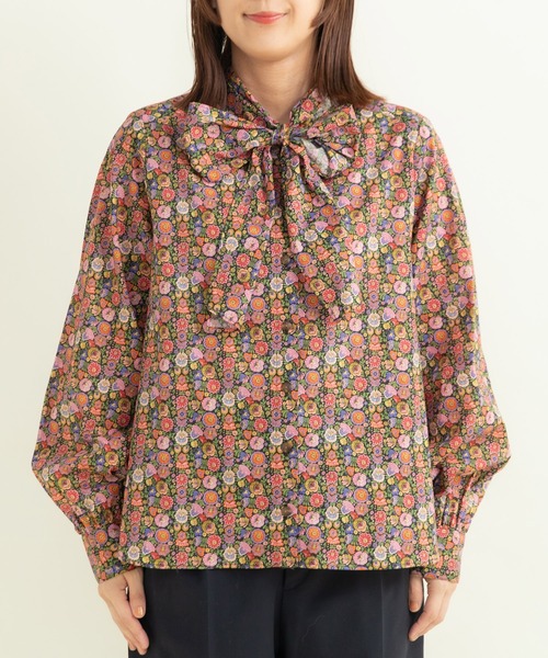 Dot&Stripes CHILD WOMAN(ドットアンドストライプス チャイルドウーマン)の「リバティ/LIBERTY ベゴニアボウタイブラウス(シャツ/ブラウス・レディース・ピンク/グリーン・FREE)」の14枚目の写真