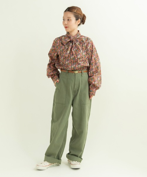 Dot&Stripes CHILD WOMAN(ドットアンドストライプス チャイルドウーマン)の「リバティ/LIBERTY ベゴニアボウタイブラウス(シャツ/ブラウス・レディース・ピンク/グリーン・FREE)」の8枚目の写真