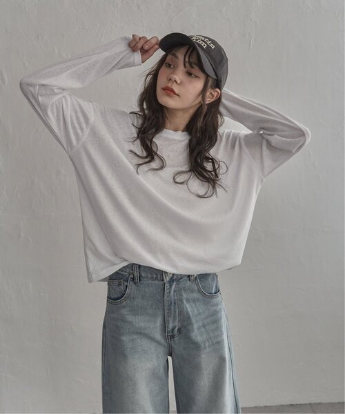 notch.(ノッチ)の「【 notch. by yui 】スラブシアーオーバートップス(Tシャツ/カットソー・レディース・ブルー/モカ/ホワイト/ブラック/イエロー/オレンジ・M)」の11枚目の写真