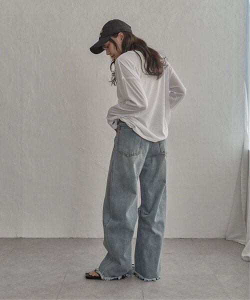 notch.(ノッチ)の「【 notch. by yui 】スラブシアーオーバートップス(Tシャツ/カットソー・レディース・ブルー/モカ/ホワイト/ブラック/イエロー/オレンジ・M)」の18枚目の写真