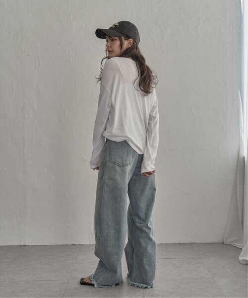 notch.(ノッチ)の「【 notch. by yui 】スラブシアーオーバートップス(Tシャツ/カットソー・レディース・ブルー/モカ/ホワイト/ブラック/イエロー/オレンジ・M)」の17枚目の写真