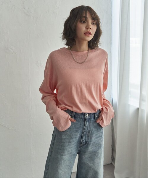 notch.(ノッチ)の「【 notch. by yui 】スラブシアーオーバートップス(Tシャツ/カットソー・レディース・ブルー/モカ/ホワイト/ブラック/イエロー/オレンジ・M)」の22枚目の写真