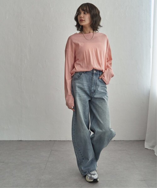 notch.(ノッチ)の「【 notch. by yui 】スラブシアーオーバートップス(Tシャツ/カットソー・レディース・ブルー/モカ/ホワイト/ブラック/イエロー/オレンジ・M)」の20枚目の写真